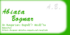 abiata bognar business card